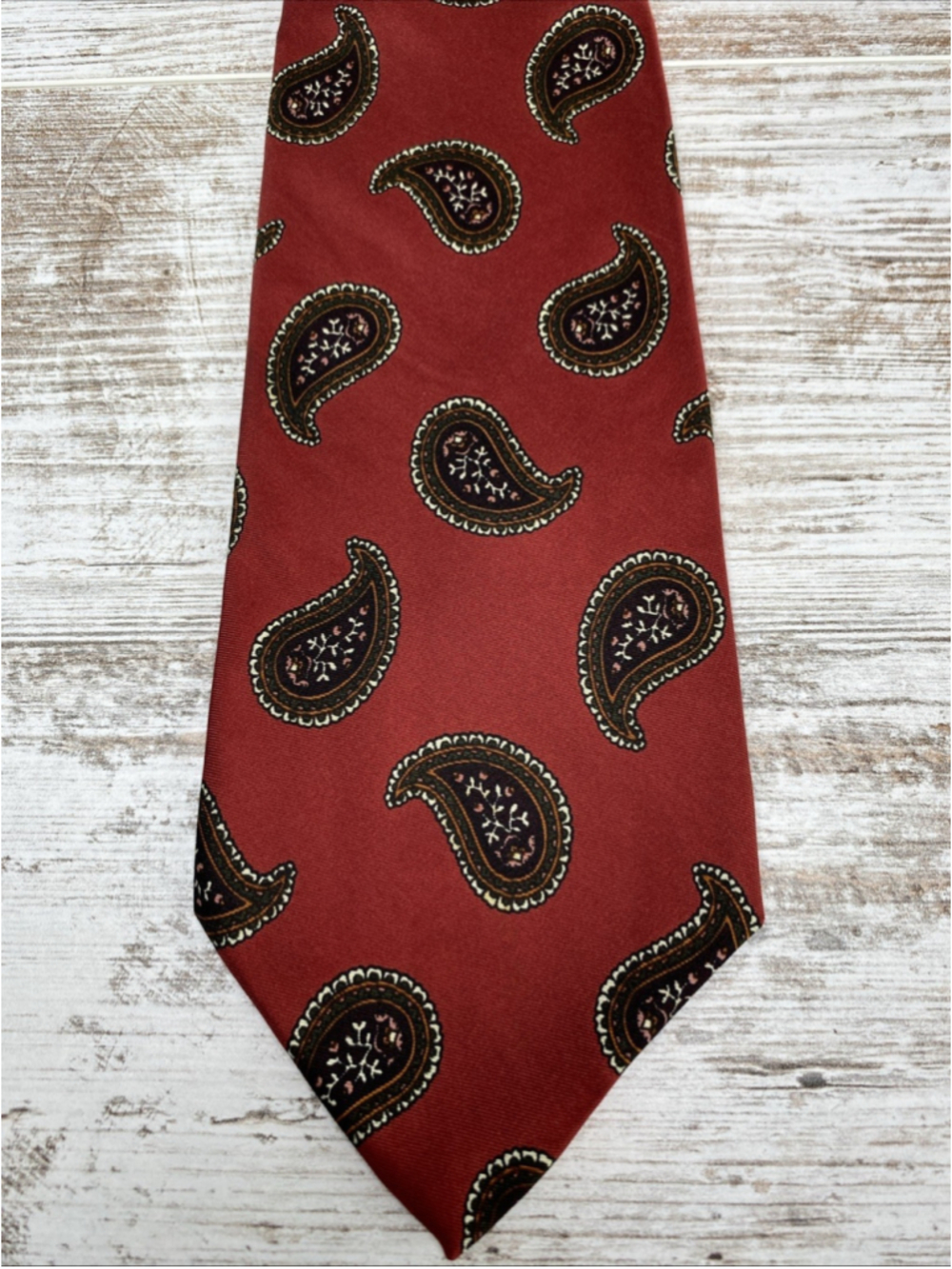 Robert Talbott Carmel Valley Silk Tie Red Paisley Vintage USA Hand Sewn 58β